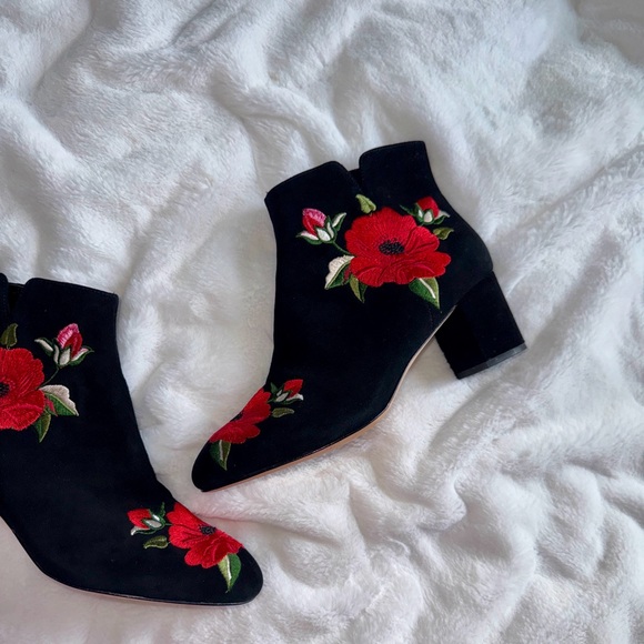 ✨ Kate Spade New York Langton Suede Embroidered Booties 9.5 ✨ - Picture 4 of 8